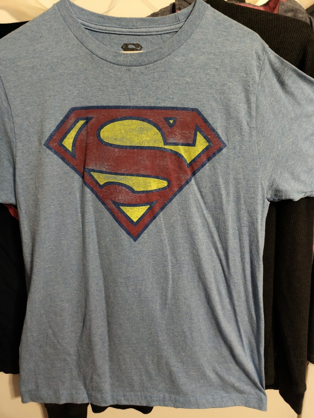 DC Comics Superman Shield Short Sleeve Tee - Light Blue with Red & Yellow Logo